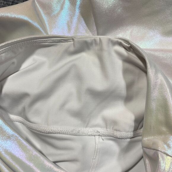 Zyia Luxe Leggings Womens Small White Unicorn Iridescent Gym Yoga Athletic 7/8 - Picture 8 of 9